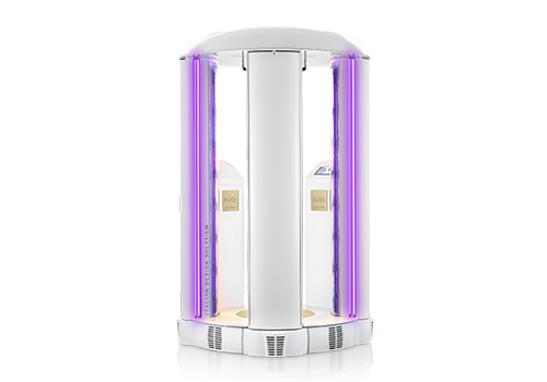 Sportarredo HPO STILE ultimate stand up tanning bed shown with white background.