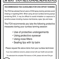 spray tan recommendations acrylic sign